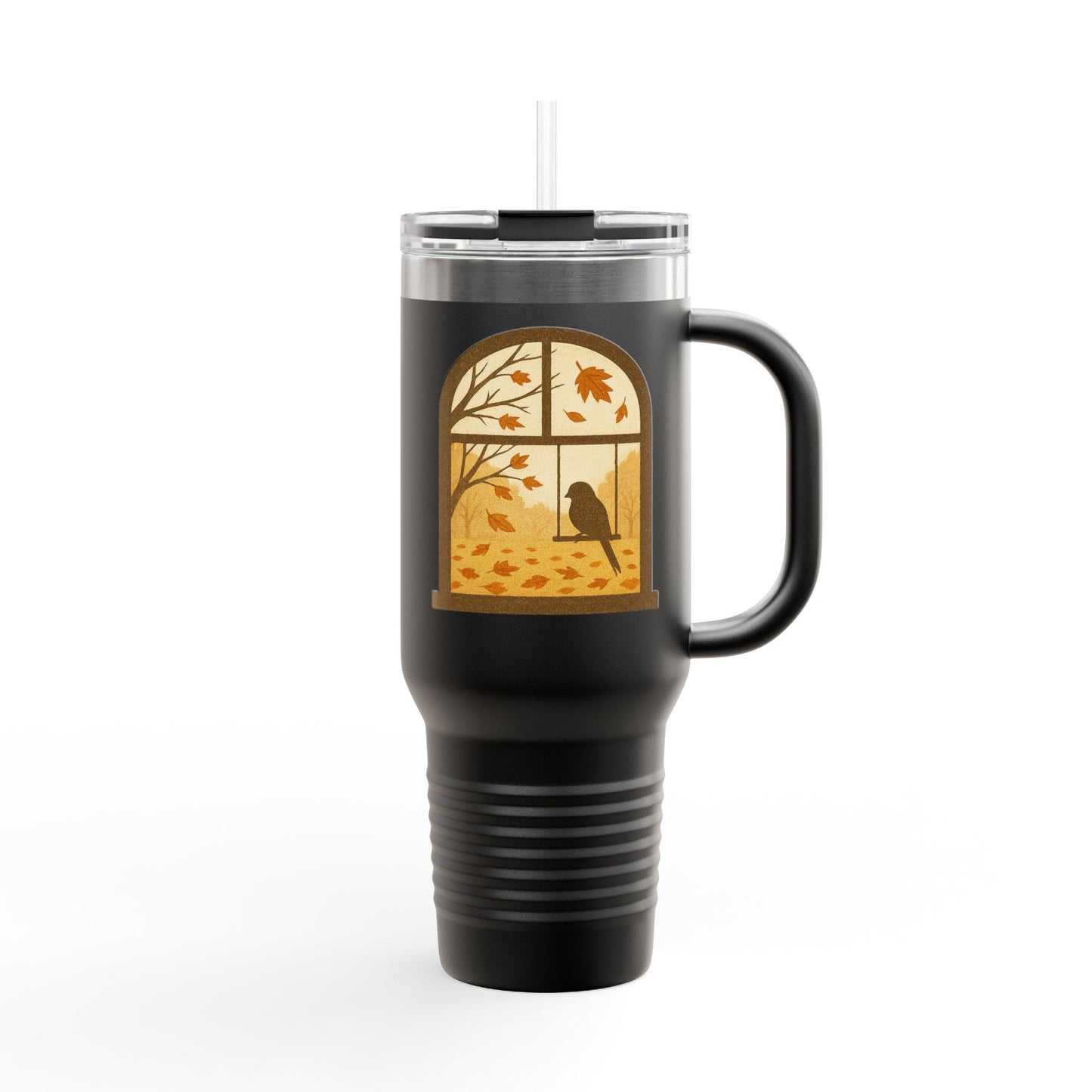 Bird In The Window Autumn Themed Travel Mug