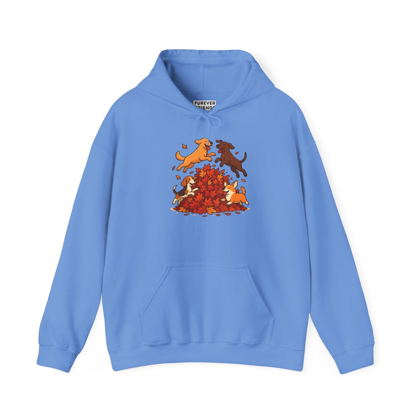 Leaf Pile Fun With Dogs Autumn Themed Hoodie