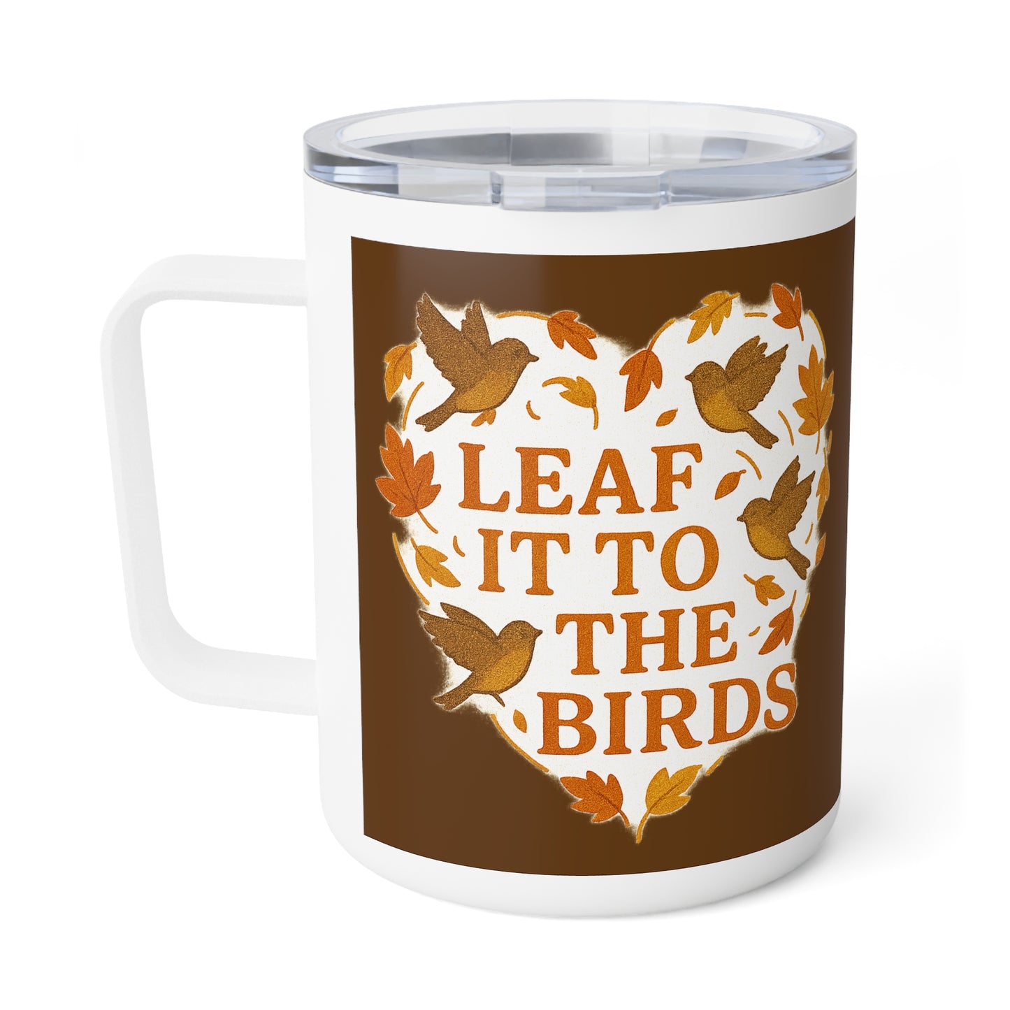 leaf It To The Birds Autumn Themed Insulated Coffee Mug