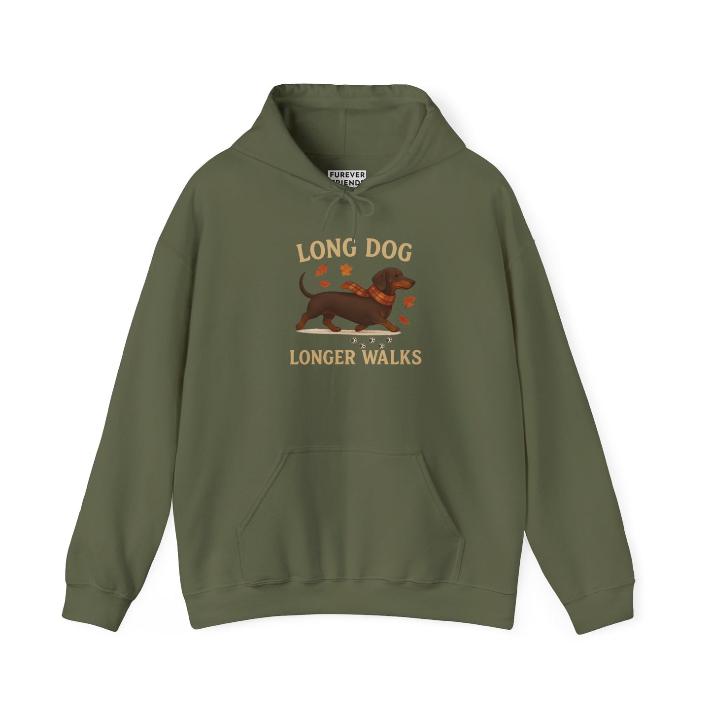 Long Dog Longer Walks Autumn Themed Hoodie