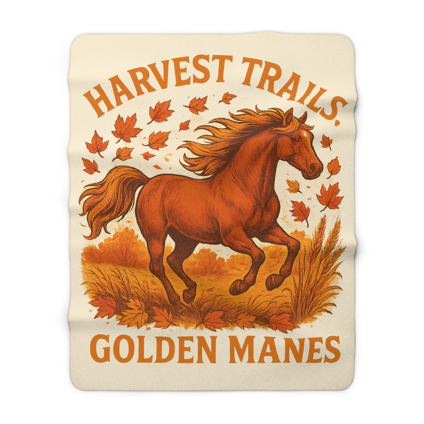 Harvest Trails Golden Manes Sherpa Fleece Blanket