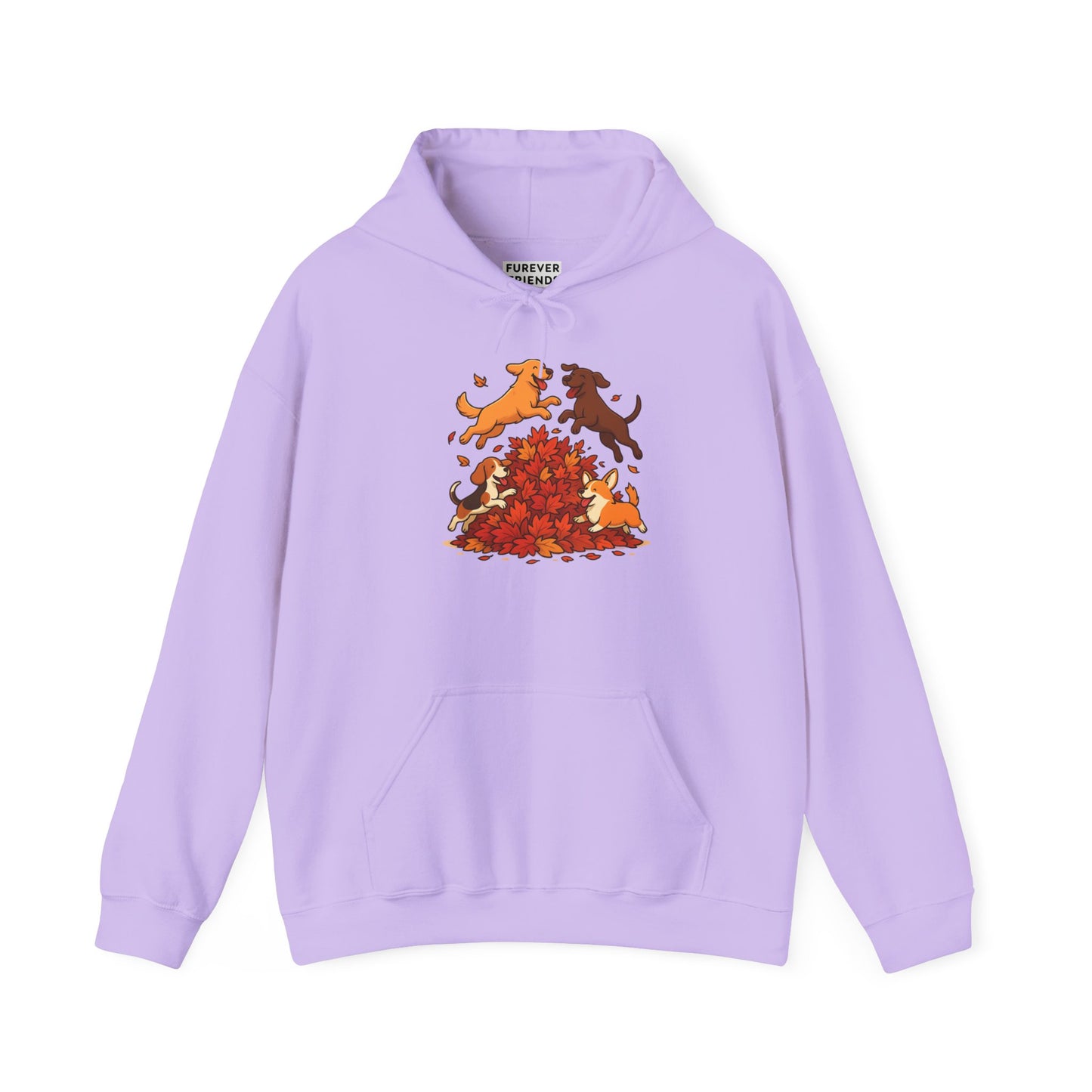 Leaf Pile Fun With Dogs Autumn Themed Hoodie