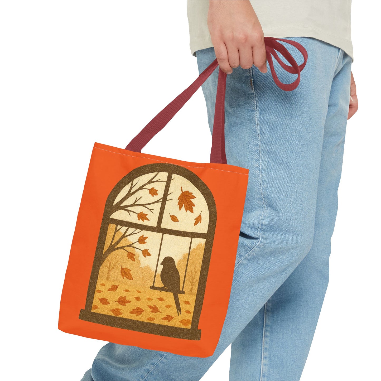 Bird In The Window Autumn Themed Tote Bag