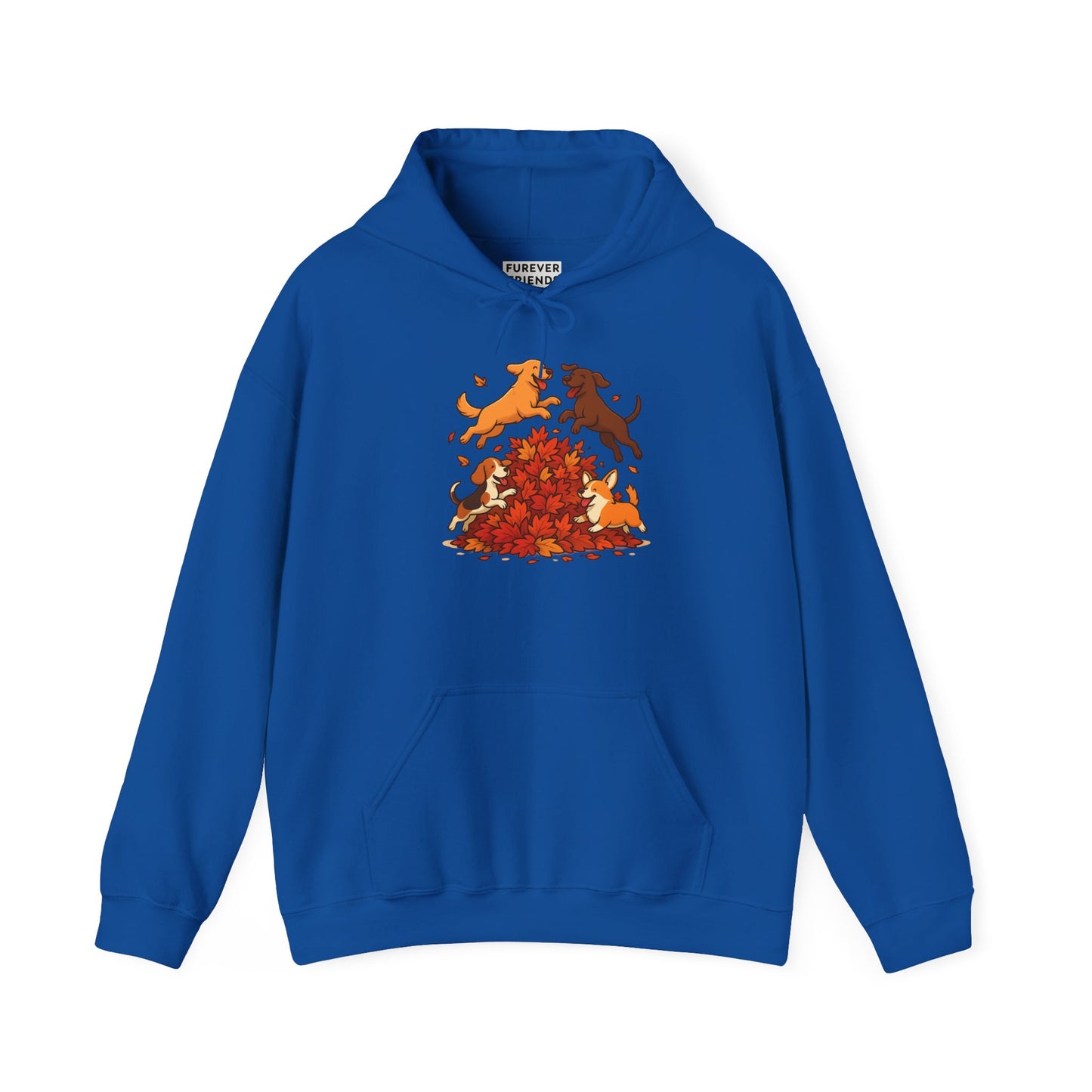 Leaf Pile Fun With Dogs Autumn Themed Hoodie