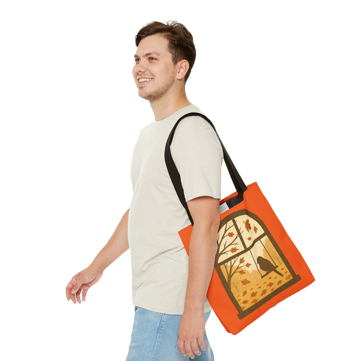 Bird In The Window Autumn Themed Tote Bag