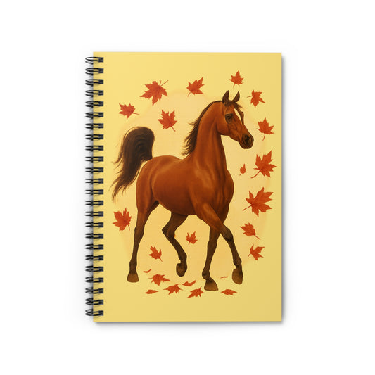 Prancing Horse Themed Spiral Notebook - Ruled Line