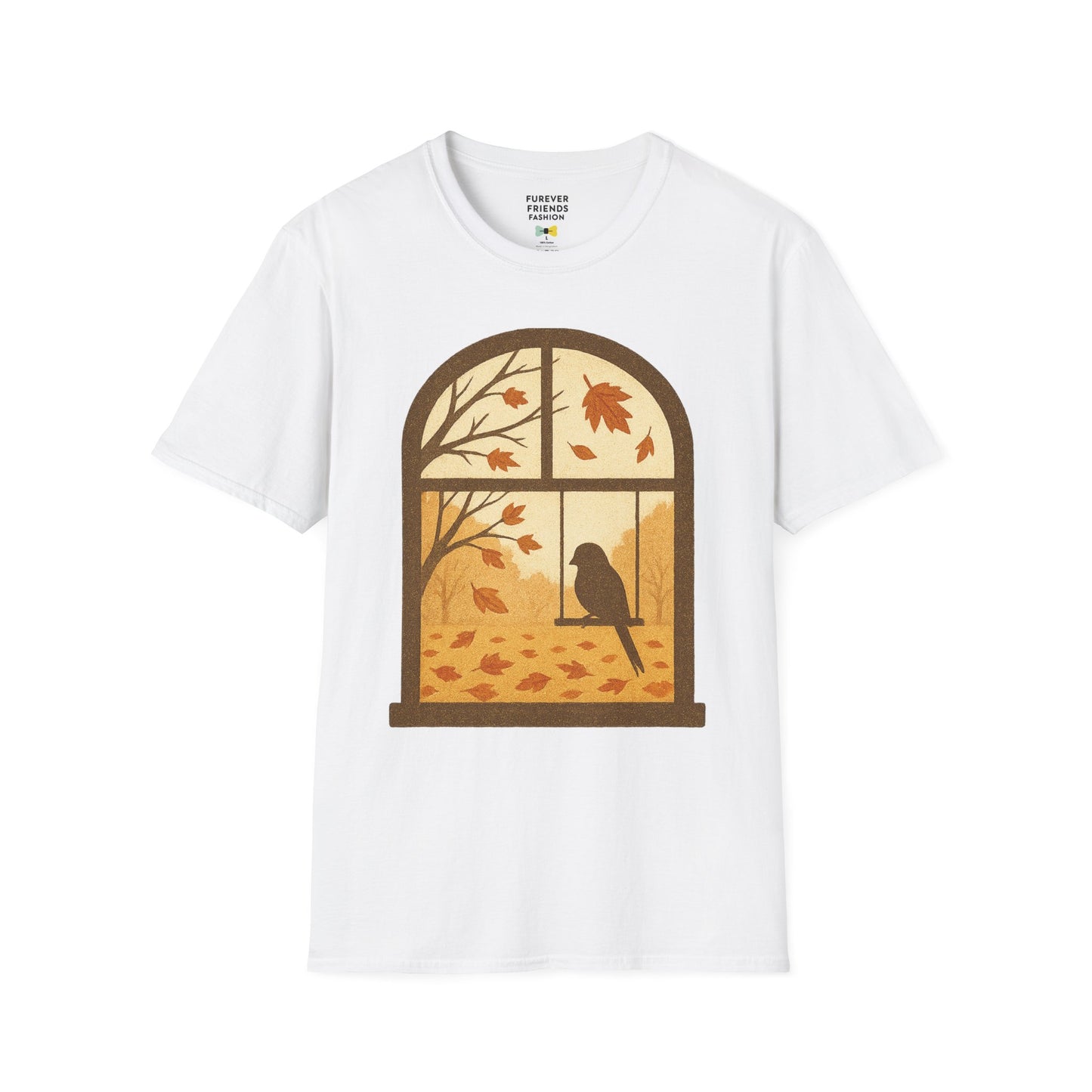 Bird In The Window Autumn Themed Tee