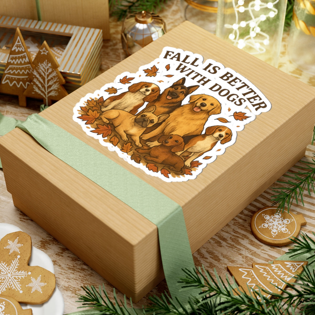 Fall is Better With Dogs Stickers | Perfect for Pet Lovers, Laptop Decor, Gift for Autumn, Fall Decor, Cute Dog Gifts