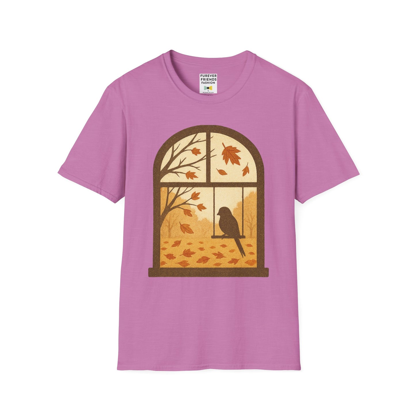 Bird In The Window Autumn Themed Tee