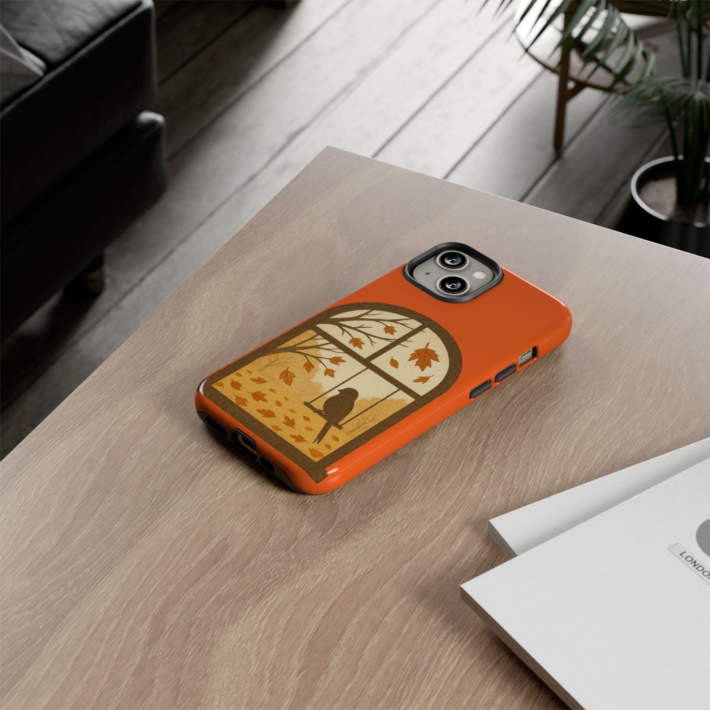Bird In The Window Autumn Themed Phone Case