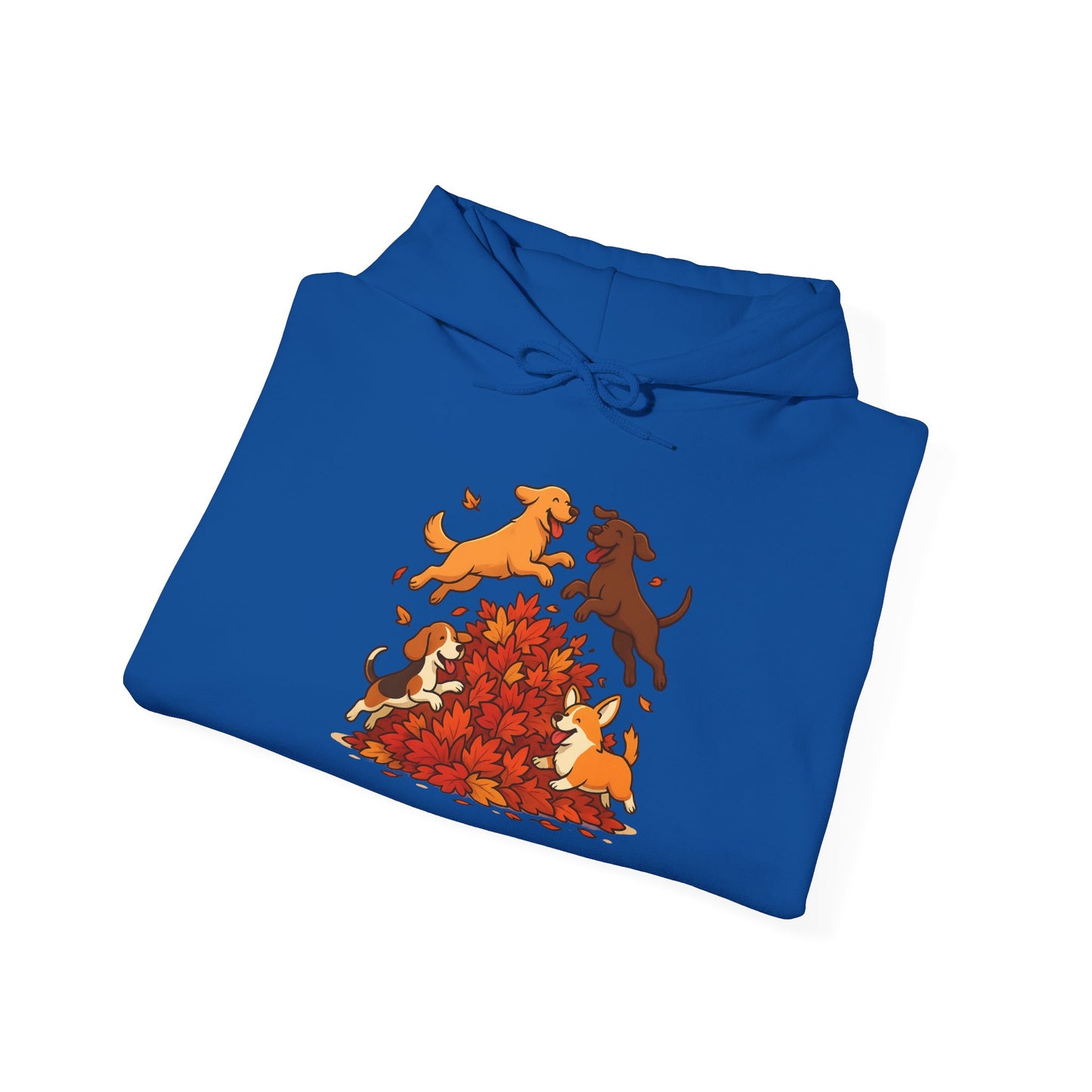 Leaf Pile Fun With Dogs Autumn Themed Hoodie