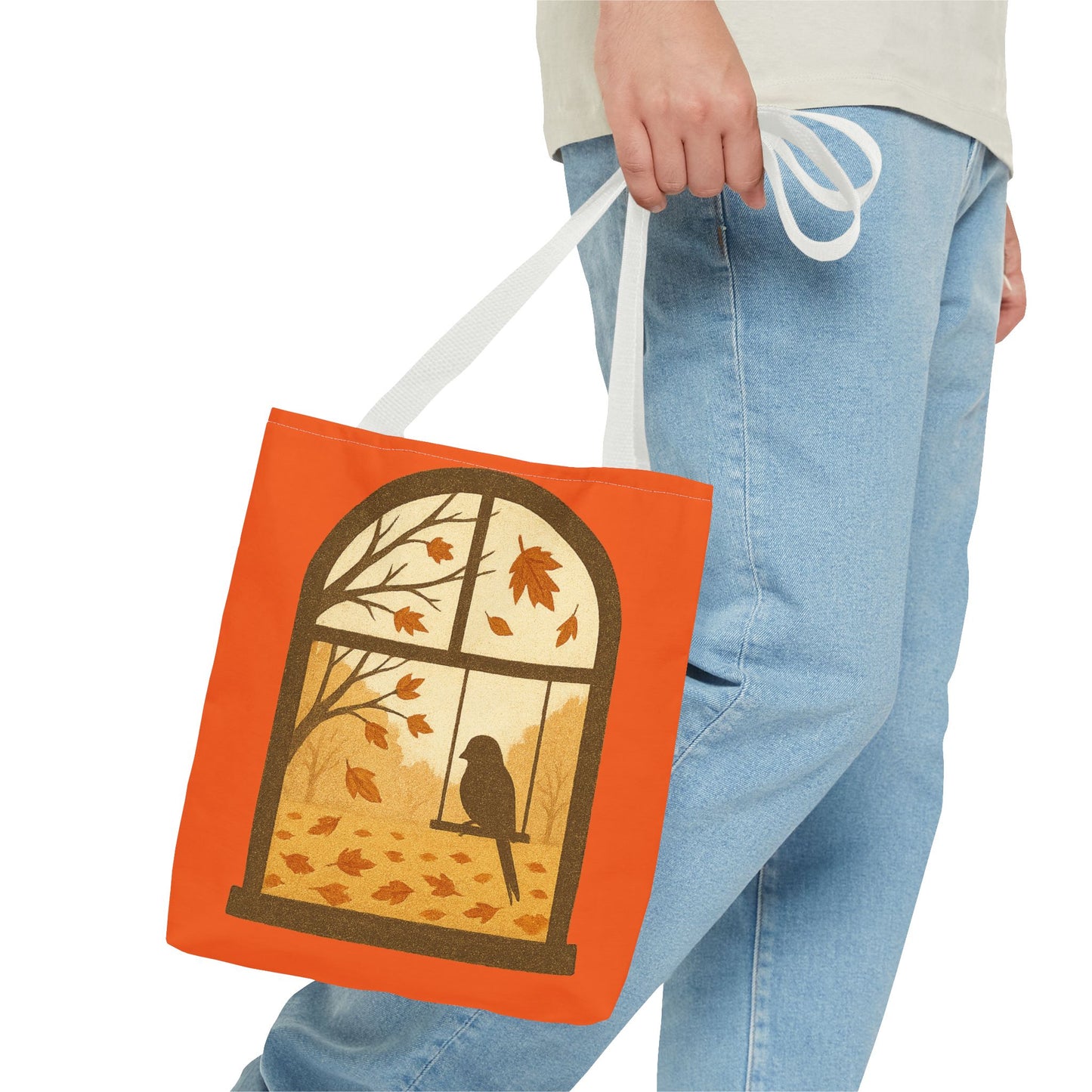Bird In The Window Autumn Themed Tote Bag