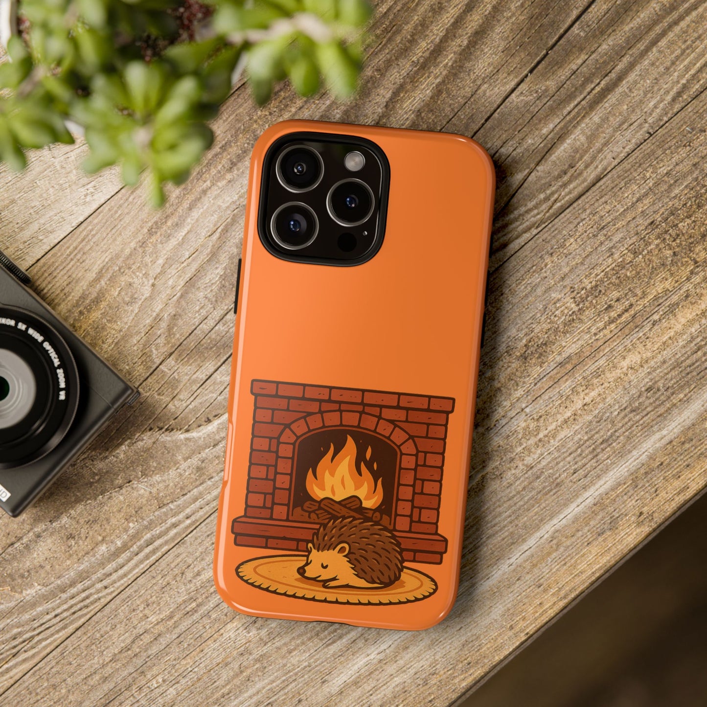 Fireside Spines Cozy Autumn Hedgehog Phone Case