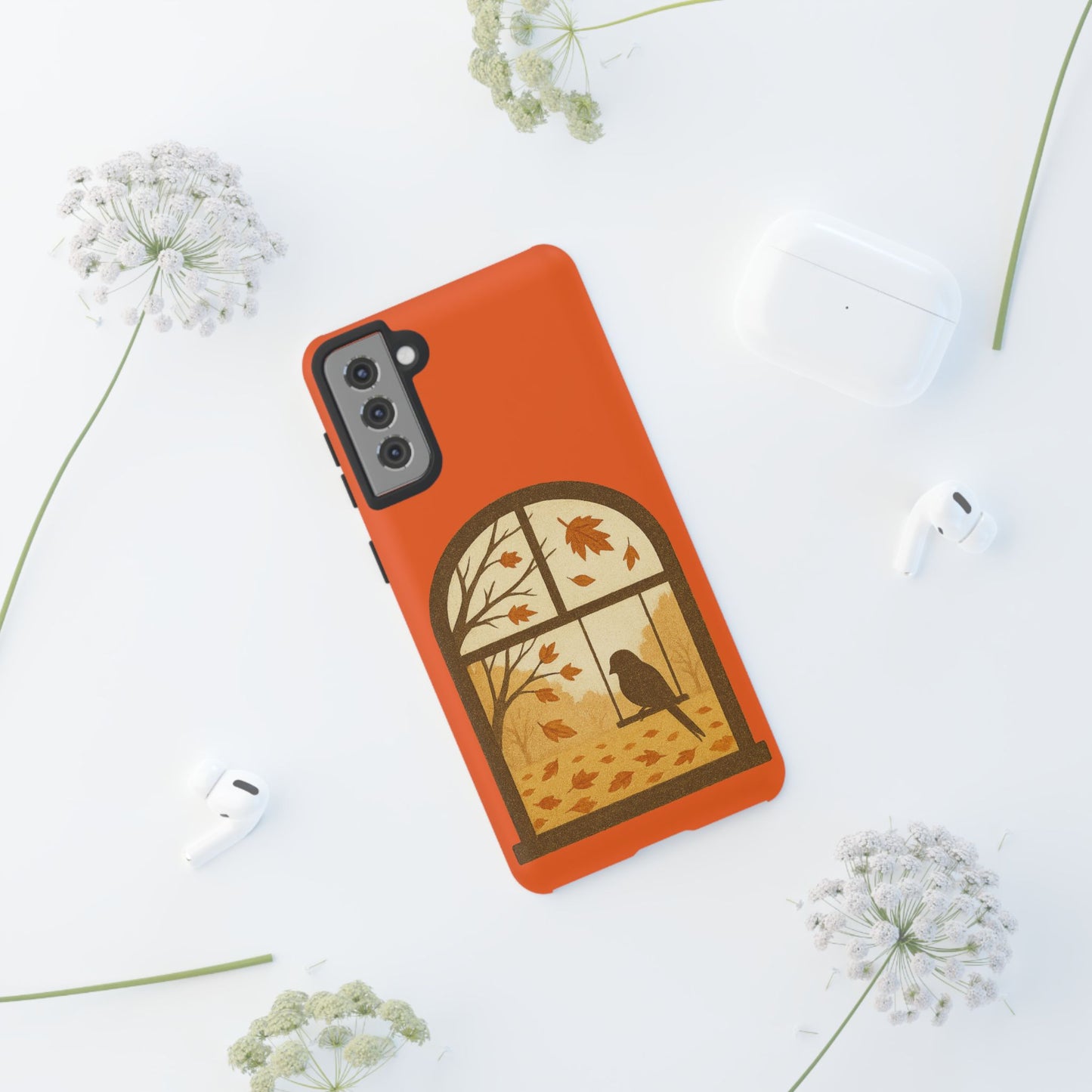 Bird In The Window Autumn Themed Phone Case