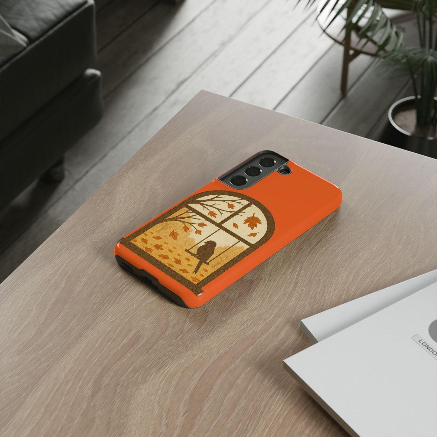 Bird In The Window Autumn Themed Phone Case