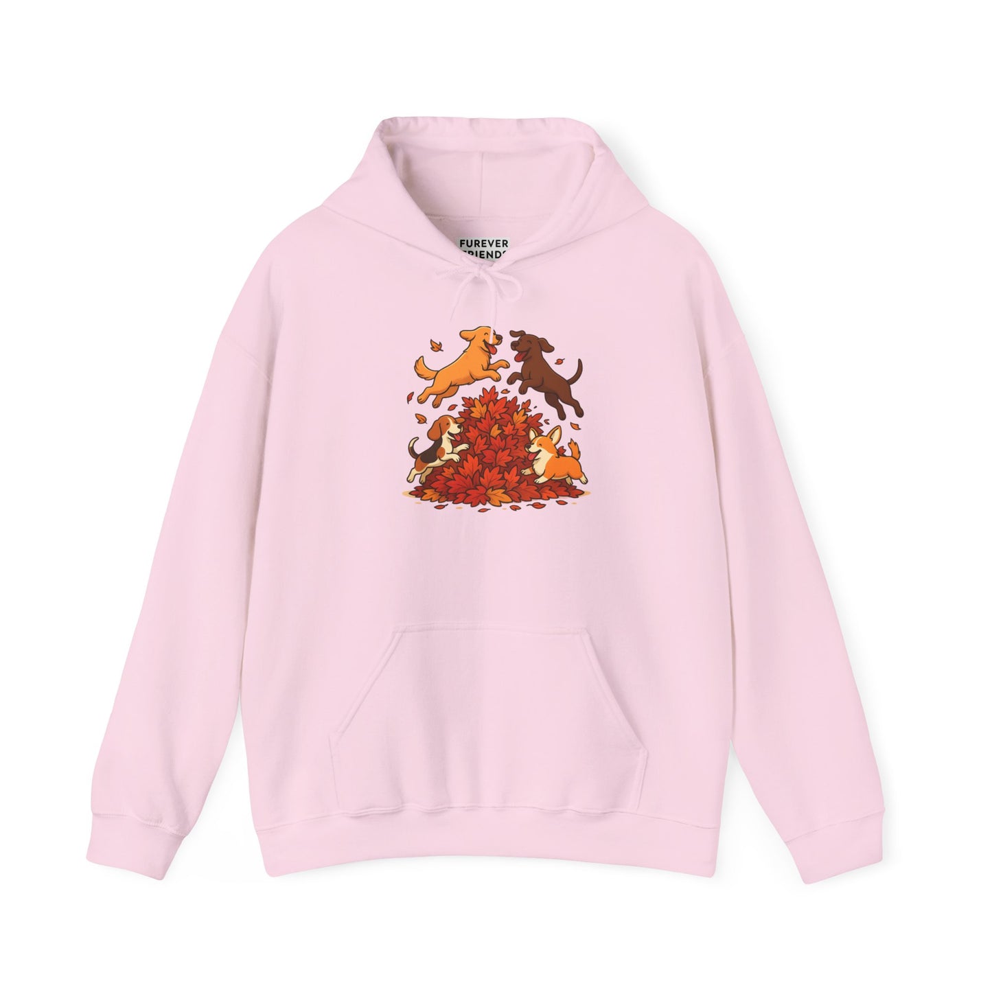Leaf Pile Fun With Dogs Autumn Themed Hoodie
