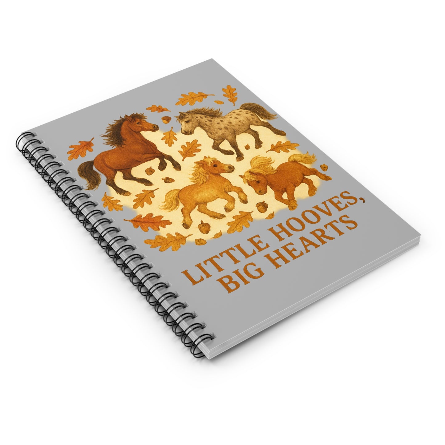 Little Hooves Big Hearts Autumn Themed Spiral Notebook - Ruled Line