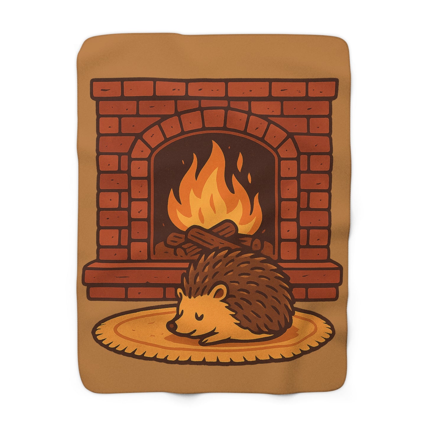 Fireside Spines Cozy Autumn Sherpa Fleece Blanket