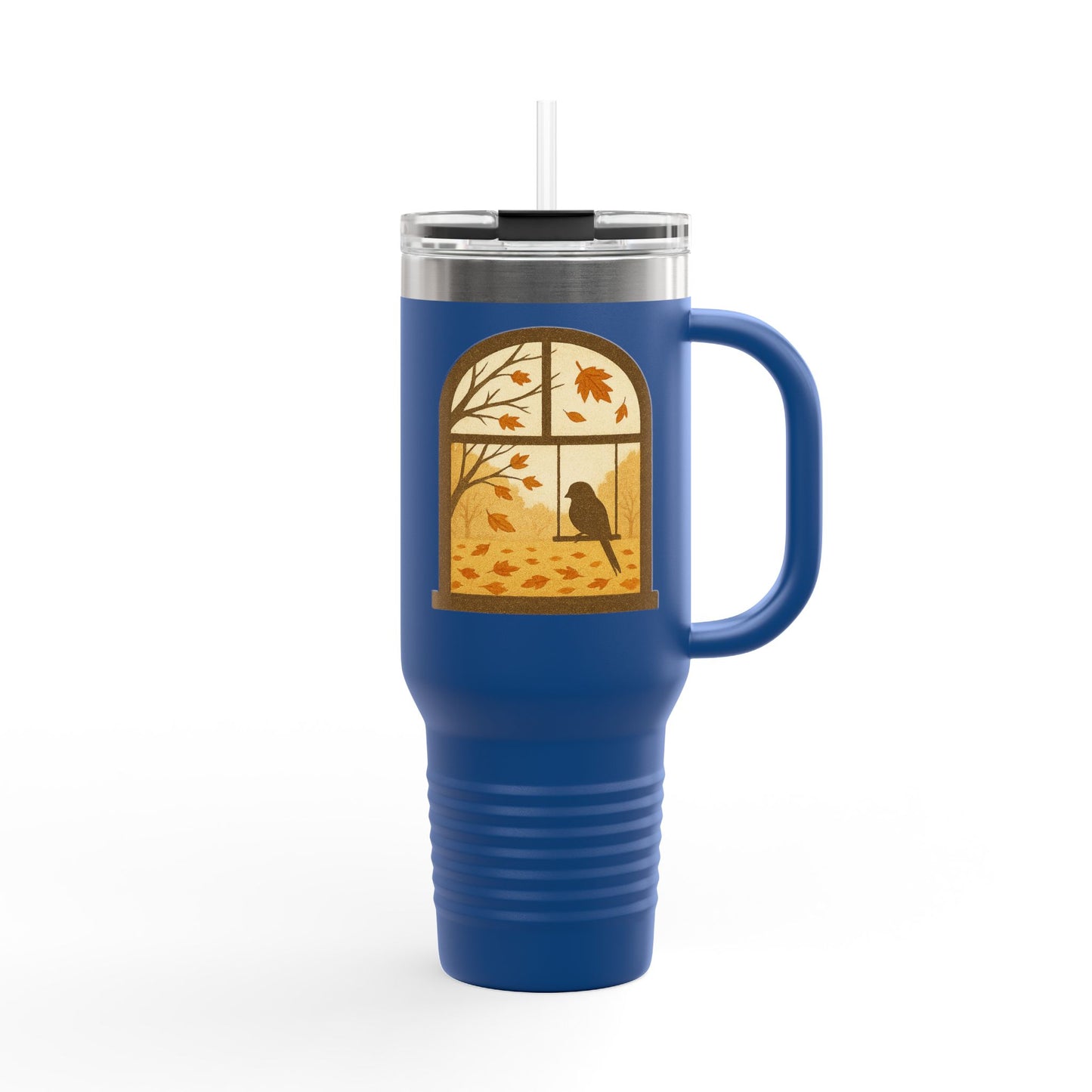 Bird In The Window Autumn Themed Travel Mug