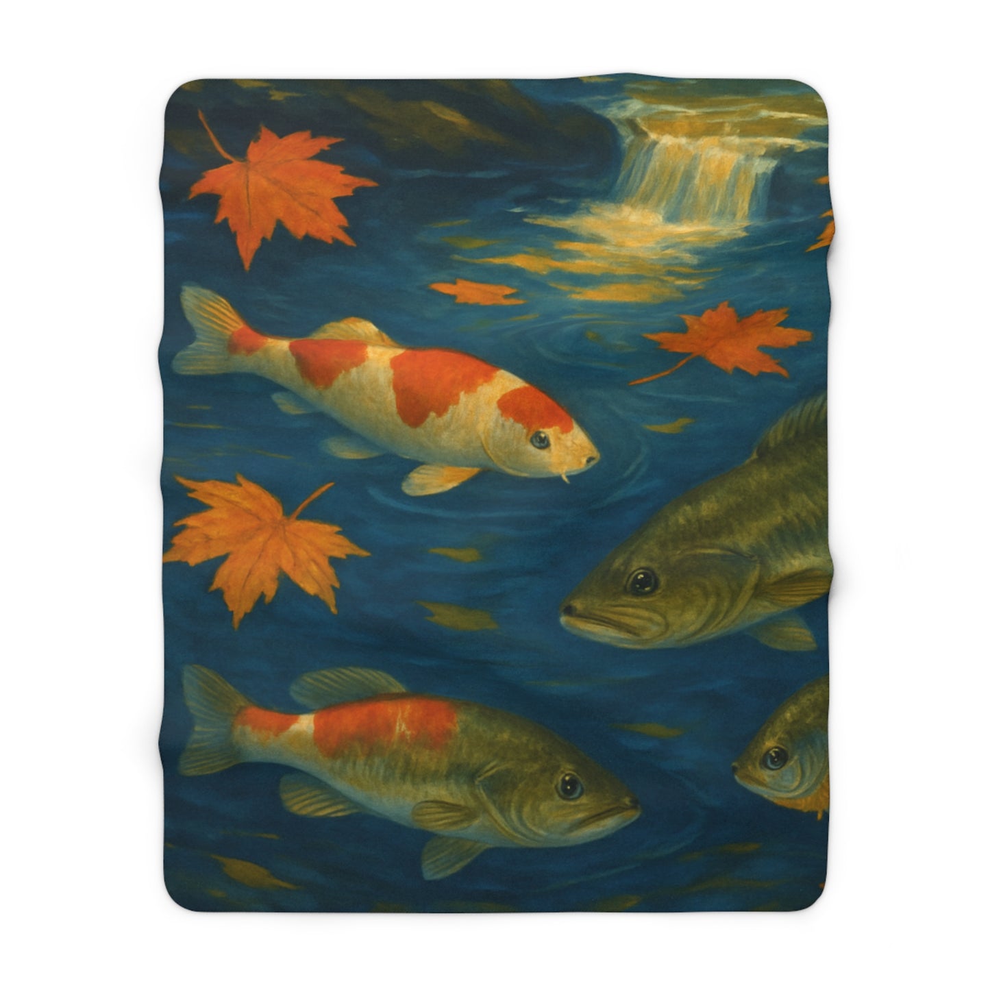 Fall Fish Sherpa Fleece Blanket