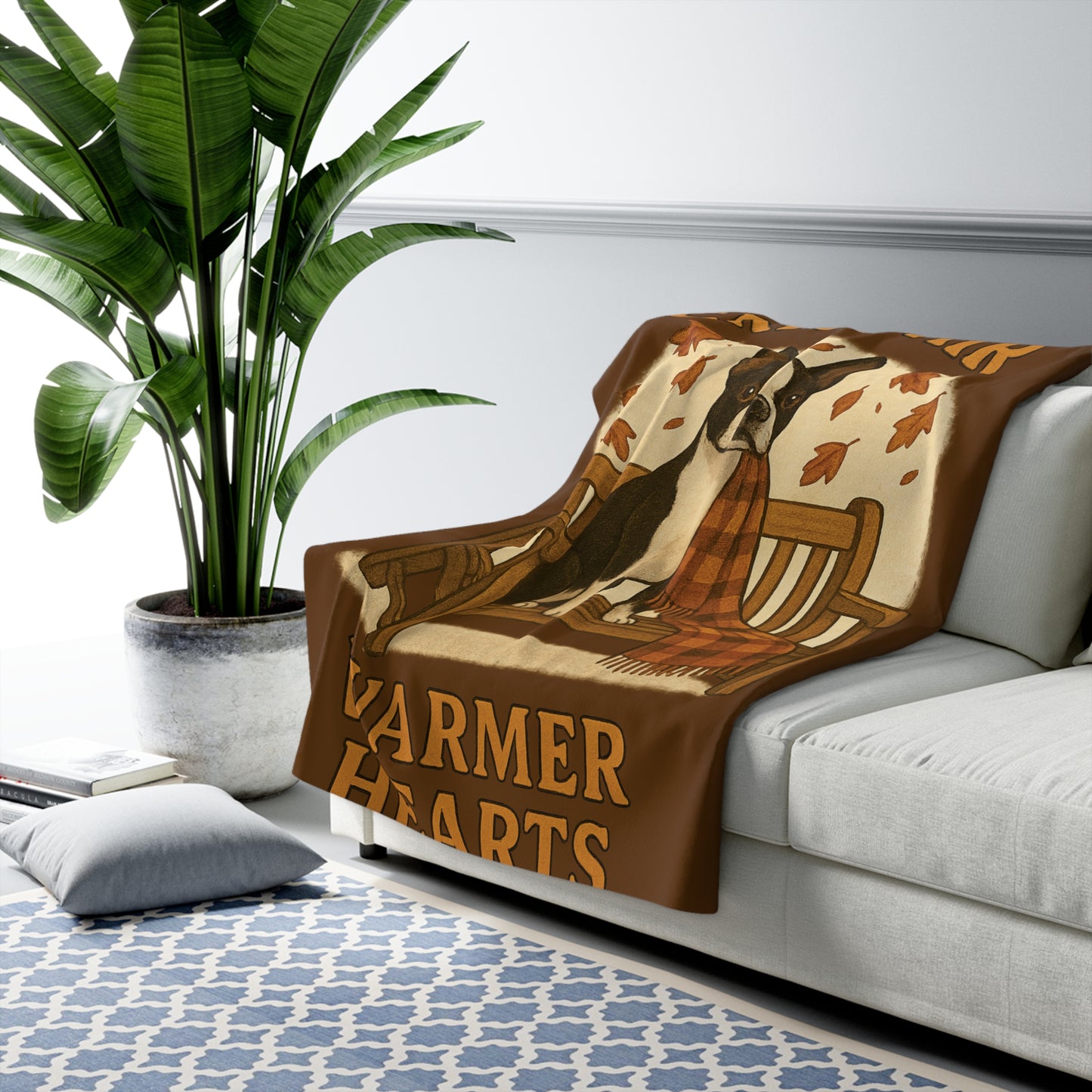 Crisp Air Warmer Hearts Sherpa Fleece Blanket