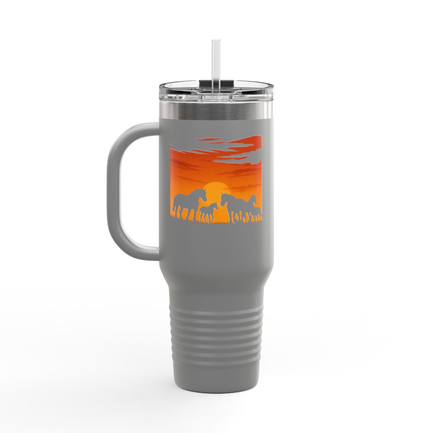 Horses on the Horizon Autumn Themed Travel Mug
