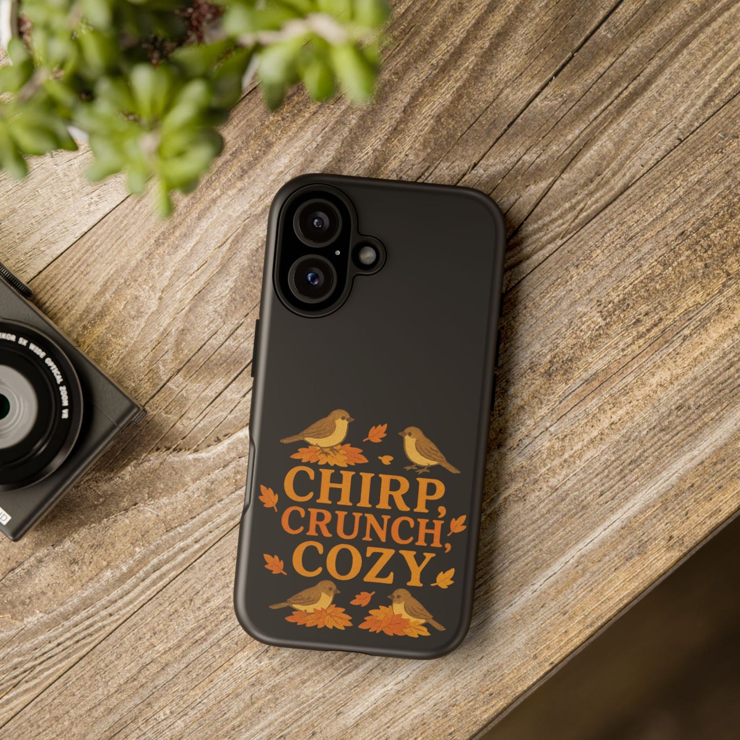 Chirp Crunch Cozy Autumn Themed Phone Case