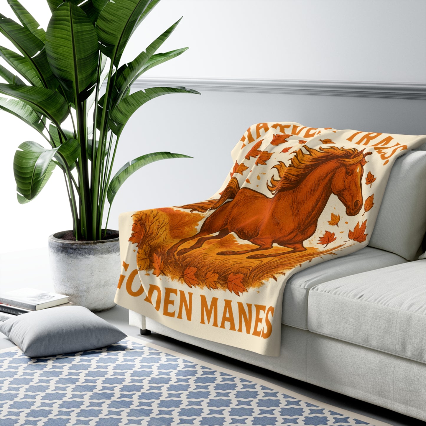 Harvest Trails Golden Manes Sherpa Fleece Blanket
