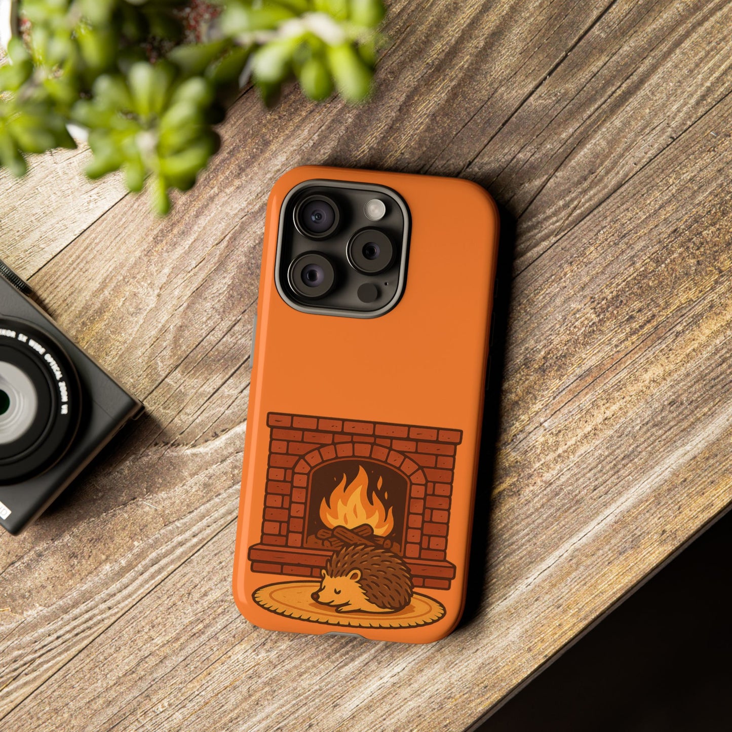 Fireside Spines Cozy Autumn Hedgehog Phone Case
