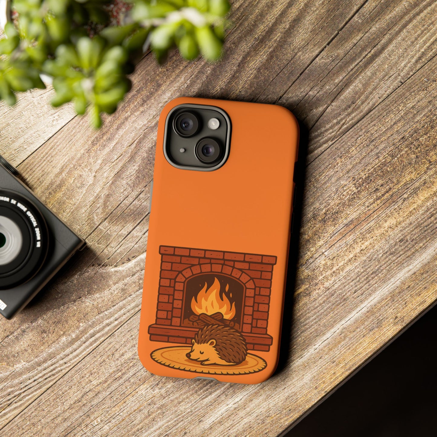 Fireside Spines Cozy Autumn Hedgehog Phone Case