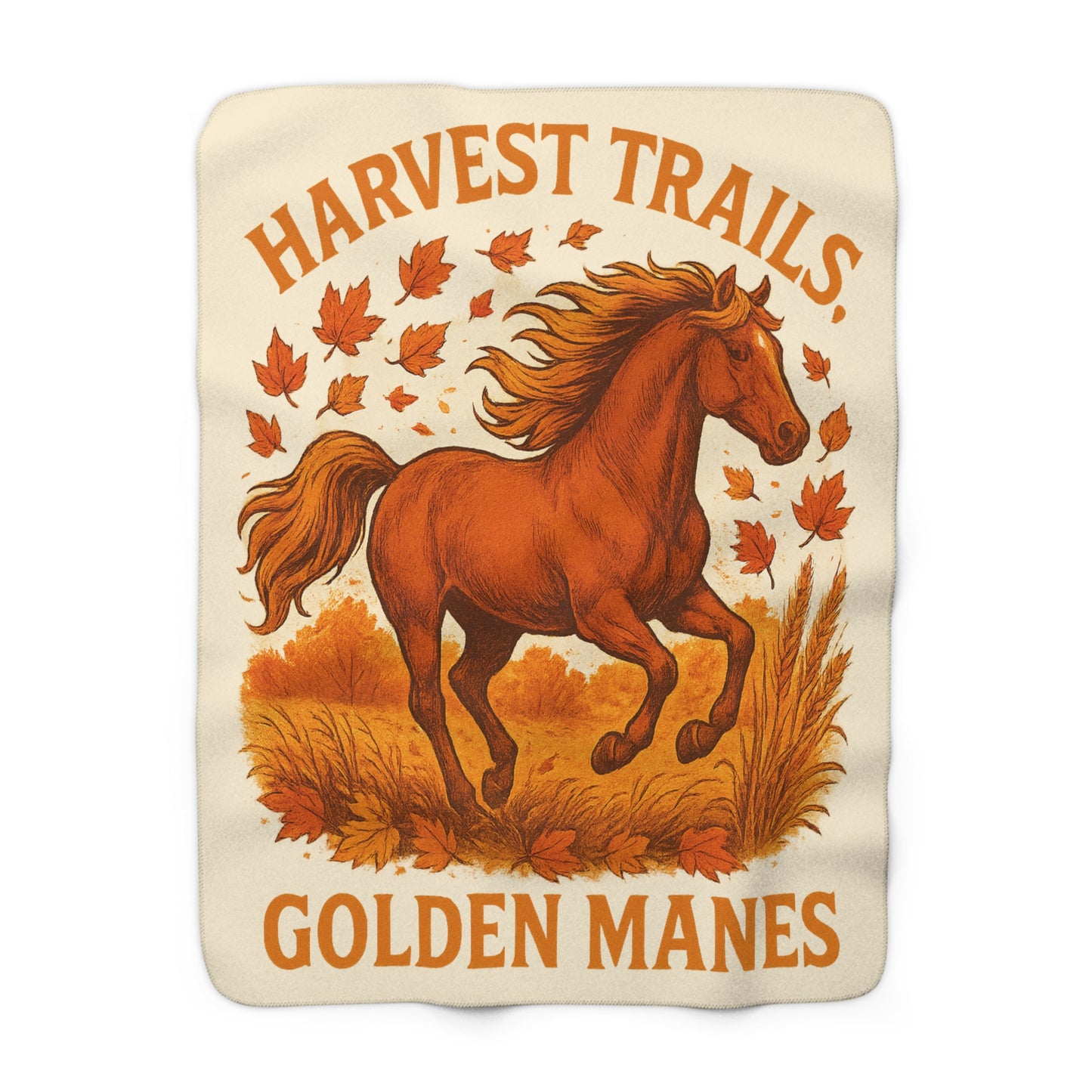 Harvest Trails Golden Manes Sherpa Fleece Blanket