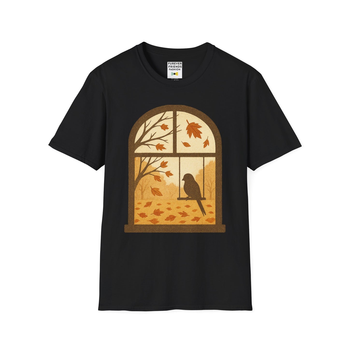 Bird In The Window Autumn Themed Tee